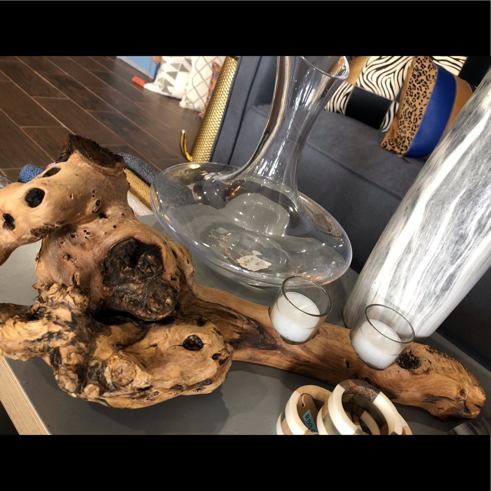 Driftwood candle Holder NWT